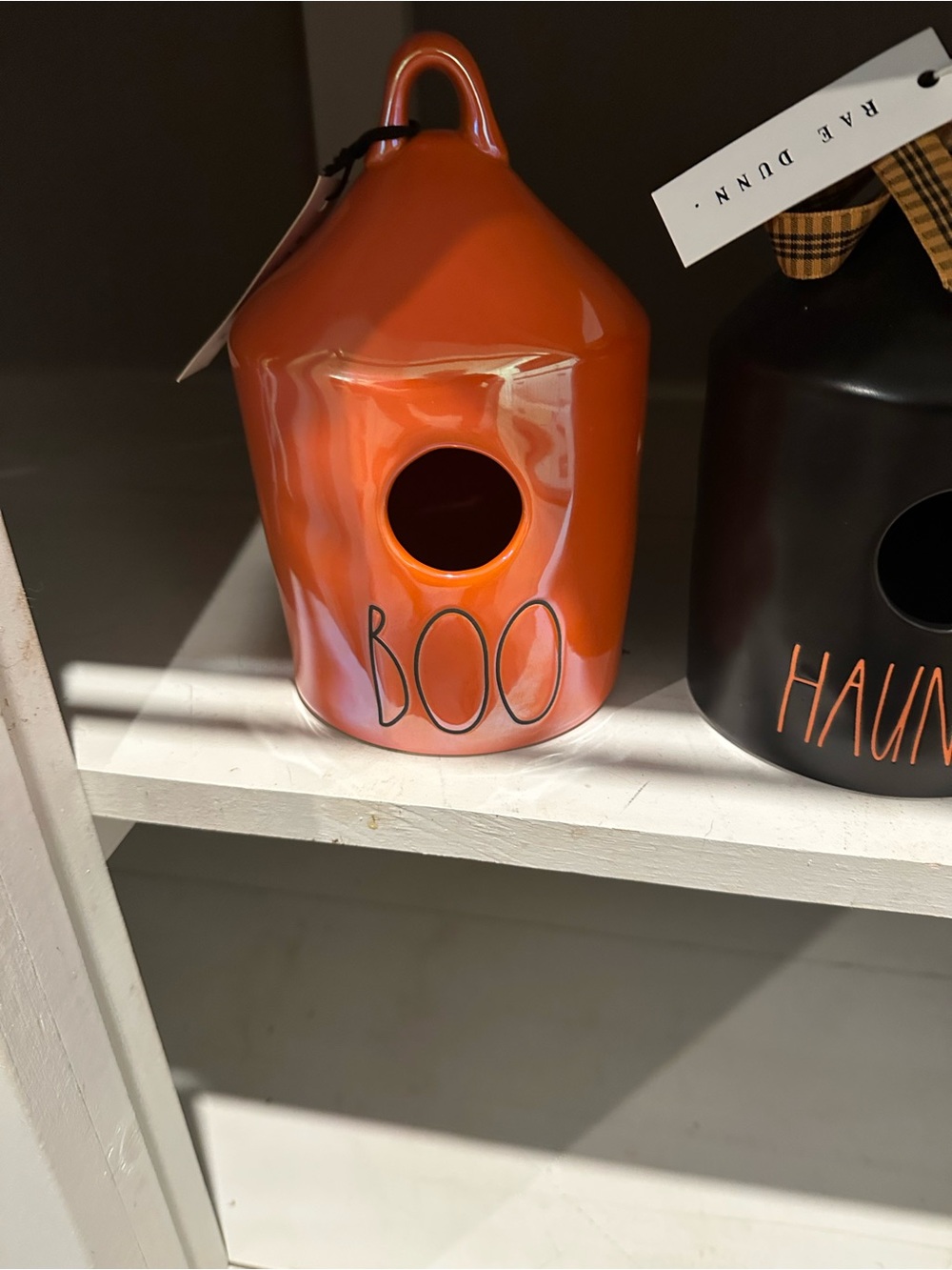 Rae Dunn Orange BOO birdhouse